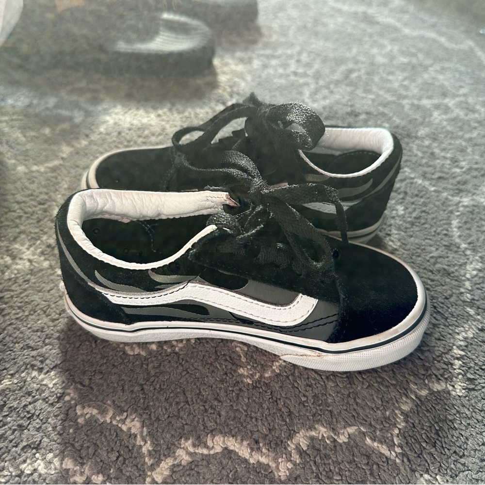 Vans Kids Classic Black and White Sneakers